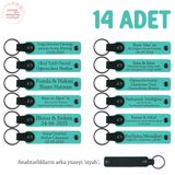 MiaWiki 14'lü Anahtarlık Turkuaz Siyah Bebek Hediye, Standart, MH-KAN8597X14, Turkuaz & Siyah, üniseks-bebek
