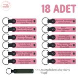 MiaWiki 18'li Anahtarlık Set İsme Özel Hatıra, Standart, MH-KAN8581X18, Pembe & Yeşil, üniseks-yetişkin