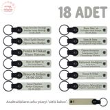MiaWiki 18'li Set Anne ve Bebek İsimli Deri Anahtarlık, Standart, MH-KAN8550X18, Beyaz & Sütlü Kahve, üniseks-yetişkin