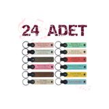 MiaWiki 24'lü Deri Anahtarlık Seti İsme Özel, Standart, MH-KAN8641X24, üniseks-yetişkin