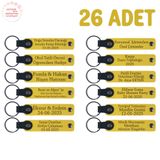 MiaWiki 26'lı Kişiselleştirilebilir Deri Anahtarlık, 26'lı Set, MH-KAN8588X26, Sarı, üniseks-yetişkin