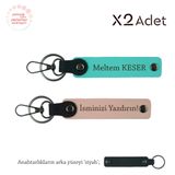 MiaWiki 2'li Anahtarlık İsim Soyisim Yazılı, Standart, MH-KAN-2076x2, Yavru Ağzı-Turkuaz-Siyah, üniseks-yetişkin