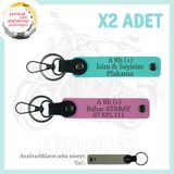 MiaWiki 2'li Anahtarlık Motosiklet Aşıkları İçin, Standart, MH-KAN-MT-6039x2, Pembe-Turkuaz-gri, üniseks-yetişkin