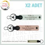 MiaWiki 2'li Deri Anahtarlık Motosiklet İsim Plaka, Standart, MH-KAN-MT-11198x2, Yavruağzı-Beyaz-sütlü kahve, üniseks-yetişkin