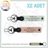 MiaWiki 2'li Deri Anahtarlık Motosiklet İsim Plaka, Standart, MH-KAN-MT-6198x2, Yavruağzı-Beyaz-sütlü kahve, üniseks-yetişkin