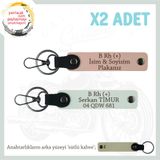 MiaWiki 2'li Deri Anahtarlık Motosiklet İsim Plaka, Standart, MH-KAN-MT-8198x2, Yavruağzı-Beyaz-sütlü kahve, üniseks-yetişkin