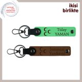 MiaWiki 2'li Set Üç Hilal İsimli Anahtarlık, 11.5 cm x 2.3 cm, MH-KAN-33894x2, fıstık yeşil-açık kahve, üniseks-yetişkin