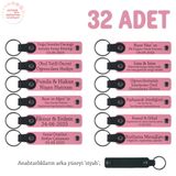 MiaWiki 32'li Set İsim Yazılı Promosyon Anahtarlık, Tek Ebat, MH-KAN8579X32, Pembe & Siyah, üniseks-yetişkin