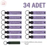 MiaWiki 34'lü Set Bebeklere Özel İsim Yazılı Anahtarlık, Tek Ebat, MH-KAN8575X34, Mor Menekşe & Yeşil, üniseks-bebek