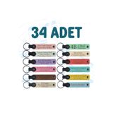 MiaWiki 34'lü Set Öğrenciye Özel İsme Özel Anahtarlık, Standart, MH-KAN8688X34, üniseks-yetişkin