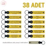MiaWiki 38'li Set İsim Yazılabilir Deri Anahtarlık, 38'li Set, MH-KAN8592X38, Sarı & Sütlü Kahve, üniseks-yetişkin
