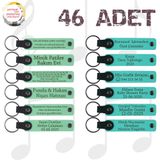 MiaWiki 46'lı Kişiselleştirilebilir Deri Anahtarlık, 46'lı Set, MH-KAN9037X46, Açık Yeşil & Turkuaz, üniseks-yetişkin