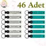 MiaWiki 46'lı Kişiselleştirilebilir Deri Anahtarlık, 46'lı Set, MH-KAN9041X46, Beyaz & Koyu Turkuaz, üniseks-yetişkin