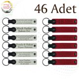 MiaWiki 46'lı Kişiselleştirilebilir Deri Anahtarlık, 46'lı Set, MH-KAN9043X46, Beyaz & Kırmızı, üniseks-yetişkin