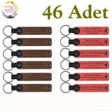 MiaWiki 46'lı Kişiselleştirilebilir Deri Anahtarlık Seti, Standart, MH-KAN9018X46, Açık Kahve & Nar Çiçeği, üniseks-yetişkin