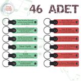 MiaWiki 46'lı Kişiselleştirilebilir Deri Anahtarlık Seti, Standart, MH-KAN9032X46, Açık Yeşil & Nar Çiçeği, üniseks-yetişkin