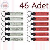 MiaWiki 46'lı Kişiselleştirilebilir Deri Anahtarlık Seti, Standart, MH-KAN9045X46, Beyaz & Nar Çiçeği, üniseks-yetişkin