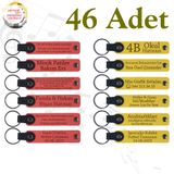 MiaWiki 46'lı Kişiselleştirilebilir Deri Anahtarlık Seti, Standart, MH-KAN9121X46, Nar Çiçeği & Sarı, üniseks-yetişkin