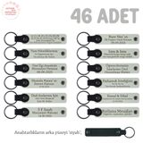 MiaWiki 46'lı Set Eğitimciler Günü İsim Yazılı Anahtarlık, 46'lı Set, MH-KAN8549X46, Beyaz & Siyah, üniseks-yetişkin