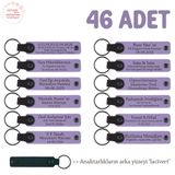 MiaWiki 46'lı Set Kişiselleştirilebilir Deri Anahtarlık, Standart, MH-KAN8572X46, Mor Menekşe & Lacivert, üniseks-yetişkin