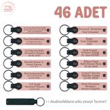 MiaWiki 46'lı Set Kişiselleştirilebilir Deri Anahtarlık, Standart, MH-KAN8584X46, Pudra & Lacivert, üniseks-yetişkin