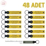 MiaWiki 48'li Set Özel Yazılı Hatıra Anahtarlık, Standart, MH-KAN8589X48, Sarı & Gri, üniseks-yetişkin