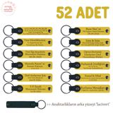 MiaWiki 52'li Set İsim Yazılabilir Deri Anahtarlık, Tek Ebat, MH-KAN8590X52, Sarı & Lacivert, üniseks-yetişkin