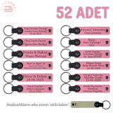 MiaWiki 52'li Set Kişiye Özel İsim Yazılı Anahtarlık, Standart, MH-KAN8580X52, Pembe & Sütlü Kahve, üniseks-yetişkin
