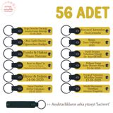 MiaWiki 56'lı Kişiye Özel İsim Yazılabilen Anahtarlık, 56'lı Set, MH-KAN8590X56, Sarı & Lacivert, üniseks-yetişkin