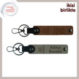 MiaWiki 61 Temalı Kişisel Deri Anahtarlık x2, Standart, MH-KAN-61-108x2, açık kahve-kül gri, üniseks-yetişkin