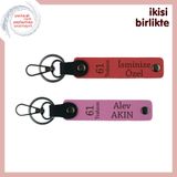 MiaWiki 61 Trabzon Desenli Deri Anahtarlık 2'li Set, Standart, MH-KAN-61-310x2, nar çiçeği-pembe, üniseks-yetişkin