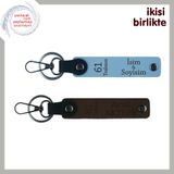 MiaWiki 61 Trabzon Desenli Deri Anahtarlık x2'li, Standart, MH-KAN-61-196x2, gök mavi-koyu kahve, üniseks-yetişkin