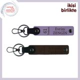 MiaWiki 61 Trabzon Temalı Deri Anahtarlık 2'li Set, Standart, MH-KAN-61-286x2, mor menekşe-koyu kahve, üniseks-yetişkin