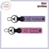 MiaWiki 61 Trabzon Temalı Deri Anahtarlık Seti, Standart, MH-KAN-61-292x2, mor menekşe-pembe, üniseks-yetişkin