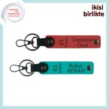MiaWiki 61 Trabzon Temalı Deri Anahtarlık Seti, Standart, MH-KAN-61-305x2, nar çiçeği-koyu turkuaz, üniseks-yetişkin