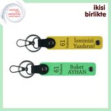 MiaWiki 61 Trabzon Yazılı Deri Anahtarlık 2'li Set, Standart, MH-KAN-61-356x2, sarı-fıstık yeşil, üniseks-yetişkin