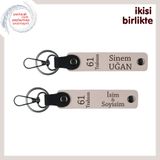 MiaWiki 61 Trabzon Yazılı Deri Anahtarlık 2'li Set, Tek Ebat, MH-KAN-61-347x2, pudra-pudra, üniseks-yetişkin