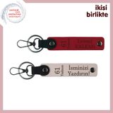 MiaWiki 61 Trabzon Yazılı Deri Anahtarlık Çifti, Tek Ebat, MH-KAN-61-275x2, kırmızı-pudra, üniseks-yetişkin