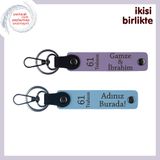 MiaWiki 61 Trabzon Yazılı Deri Anahtarlık Takımı, Standart, MH-KAN-61-285x2, mor menekşe-gök mavi, üniseks-yetişkin