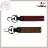 MiaWiki 61 Trabzon Yazılı İsme Özel Deri Anahtarlık, Standart, MH-KAN-61-154x2, bordo-açık kahve, üniseks-yetişkin