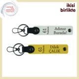 MiaWiki 61 Trabzon Yazılı Kişisel İsimli Deri Anahtarlık, Standart, MH-KAN-61-150x2, beyaz-sarı, üniseks-yetişkin