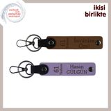 MiaWiki 61 Yazılı Deri Anahtarlık Seti x2 Trabzon, Standart, MH-KAN-61-110x2, açık kahve-mor menekşe, üniseks-yetişkin