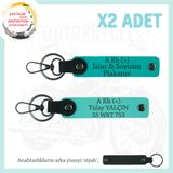 MiaWiki A+ Kan Grubu Yazılı Motosiklet Anahtarlık, Standart, MH-KAN-MT-5671x2, Koyu Turkuaz-Turkuaz-siyah, üniseks-yetişkin