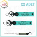 MiaWiki A Rh (-) Kan Grubu Motor Plaka Anahtarlık, Standart, MH-KAN-MT-7185x2, Turkuaz-gri, üniseks-yetişkin