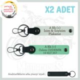 MiaWiki A Rh (+) Kan Grubu Yazılı Deri Anahtarlık Set, Standart, MH-KAN-MT-6287x2, Yeşil-Beyaz-siyah, üniseks-yetişkin