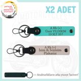 MiaWiki A Rh (+) Kan Grubu Yazılı Deri Anahtarlık, Standart, MH-KAN-MT-6095x2, Pudra-Turkuaz-lacivert, üniseks-yetişkin