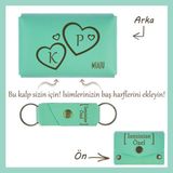 Miawiki Açık Yeşil, Isim ve Kalp Işlemeli Kişiye Özel Cüzdan ve Anahtarlık Seti, Sevgiliye Romantik