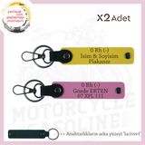 MiaWiki Acil Durum Anahtarlık Motosiklet İsim Plaka, Standart, MH-KAN-MT-11138x2, Sarı-Pembe-lacivert, üniseks-yetişkin