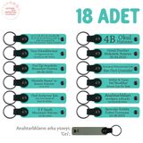MiaWiki Anaokulu İsim Yazılı Karne Hatırası Anahtarlık, Standart, MH-KAN8595X18, Turkuaz & Gri, üniseks-çocuk