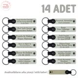 MiaWiki Anlamlı Hatıra Deri Anahtarlık 14'lü Set, Standart, MH-KAN8550X14, Beyaz & Sütlü Kahve, üniseks-bebek
